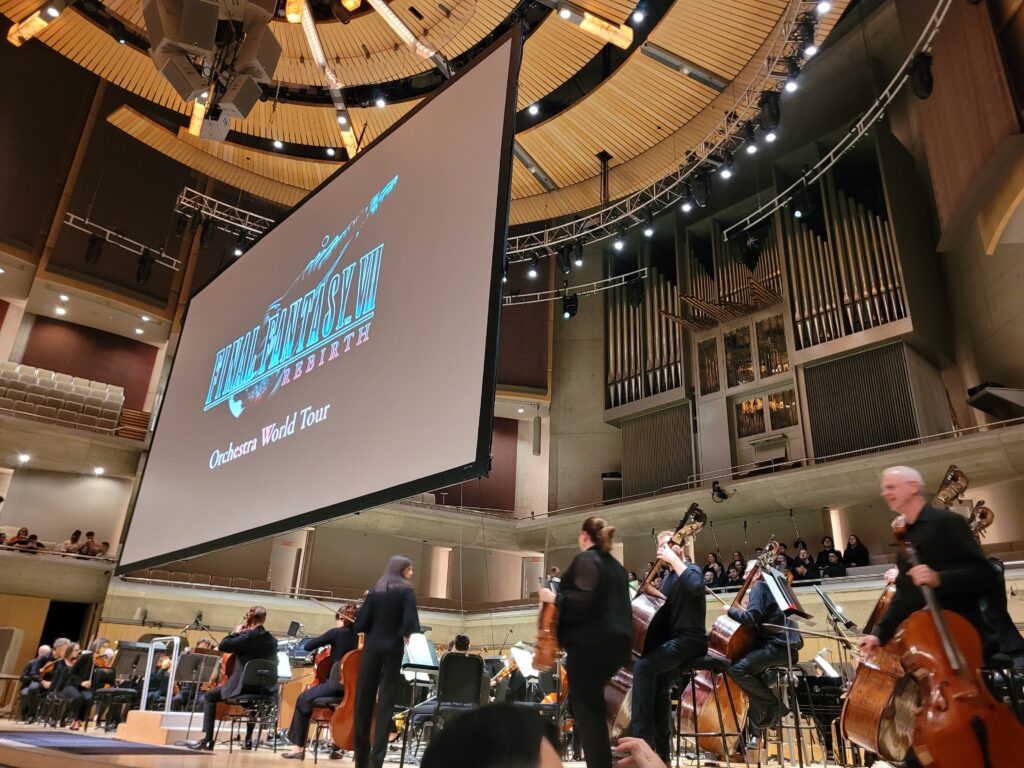 Final Fantasy Rebirth Orchestra tour concert about to start, taken from near the left front row